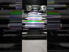 18um হলোগ্রাফিক Bopp রঙের গ্লিটার ফিল্ম, ঔষধ প্যাকেজিং জন্য অনুভূমিক হালকা স্তম্ভ BOPP ফিল্ম